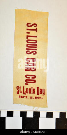 Saint Louis jour ruban. Recueillis par le journaliste de l'Associated Press George Cruser mercenaire à la foire mondiale de 1904. Saint Louis a eu lieu le 15 septembre 1904. Titre : Saint Louis jour Ribbon recueillis par George Hench à la foire mondiale de 1904 . 1904. Banque D'Images