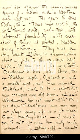 Concernant les intentions de plusieurs hommes dans la pension vers Mme Delany. Titre : Thomas Butler Gunn Diaries : Volume 22, page 169, le 28 mars 1863 . 28 mars 1863. Gunn, Thomas Butler, 1826-1903 Banque D'Images