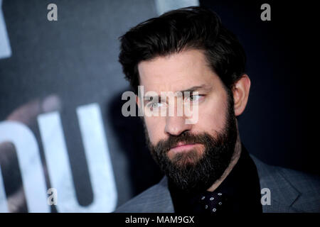 John Krasinski participant à la 'un lieu calme' premiere à AMC Lincoln Square le 2 avril 2018 à New York. Banque D'Images