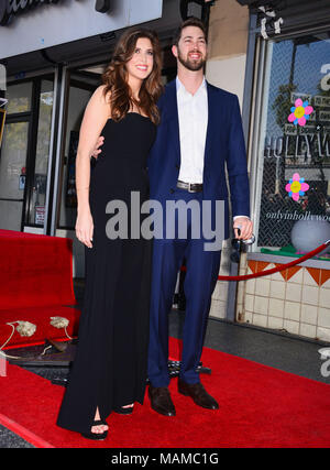 Jessica Altman, James Altman - fille et fils de Lynda Carter Wonder Woman- présence à la cérémonie pour Lynda Carter, Wonder Woman séries télé sur le Hollywood Walk of Fame à Los Angeles Banque D'Images