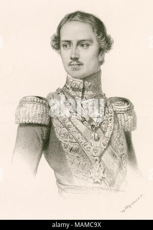 C Antique1860 gravure sur acier, François, Duc de Cadix. Francisco de Así-s Marí-a Fernando de Borbón, parfois anglicisé comme François d'Assise (1822-1902), était le mari de la Reine Isabelle II d'Espagne et roi consort de 1846 à 1868. SOURCE : gravure originale Banque D'Images