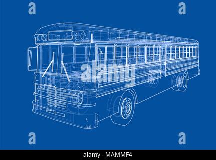 Les grandes lignes d'autobus scolaires Banque D'Images