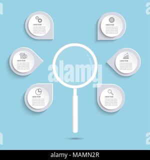 L'option loupe Infographie modèle. Illustration de Vecteur