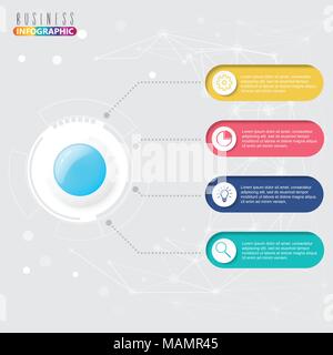 Chronologie des infographies de conception et de commercialisation des icônes peuvent être utilisées pour la mise en page de workflow, diagramme, rapport annuel, web design. Concept d'affaires avec 4 options Illustration de Vecteur