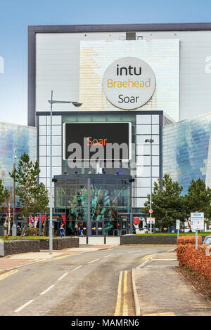 Entrée avant d'INTU SOAR Sports Centre, également connu sous le nom de s'échapper, Braehead shopping centre, Renfrew, Glasgow, Ecosse. Banque D'Images