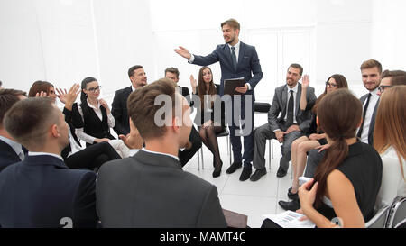 L'équipe d'affaires à la session sur le renforcement des équipes. Banque D'Images