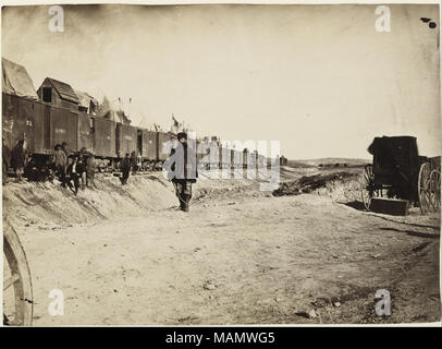 . Anglais : Vue de battant la surveillance de la construction de l'Union Pacific Railroad . Anglais : le général John S. Casement et sa tenue . Entre 1867 et 1868 Banque D'Images