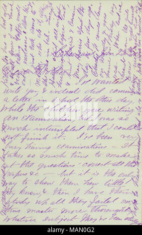 En ce qui concerne les affaires familiales, y compris l'éducation et des pensées à propos de Westminster College. L'enveloppe comprend. Titre : lettre signée Hester Bates, Cheneaux, d'être Bates, le 23 janvier 1879 . 23 janvier 1879. Bates, Hester Banque D'Images