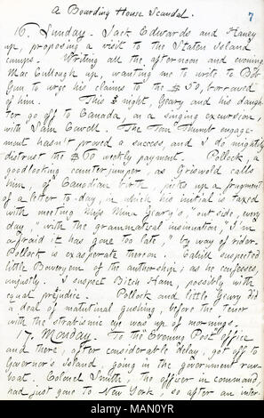 Au sujet d'un scandale à sa pension de famille. Titre : Thomas Butler Gunn Diaries : Volume 17, page 11, 16 juin 1861 . 16 juin 1861. Gunn, Thomas Butler, 1826-1903 Banque D'Images