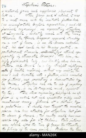 Décrit une gravure de Napoléon à Arthur Tew's house. Titre : Thomas Butler Gunn Diaries : Volume 17, page 83, 23 juillet 1861 . 23 juillet 1861. Gunn, Thomas Butler, 1826-1903 Banque D'Images
