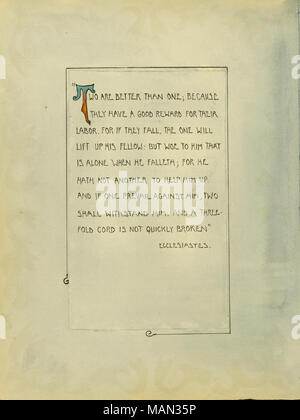Citation de l'Ecclésiaste. Titre:Le tour de potier, Volume 1, Numéro 1, page 33, novembre 1904 . Novembre 1904. "La convention collective des potiers, diverses personnes. Banque D'Images