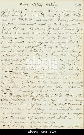 Décrit sa visite avec John Conworth au Canada. Titre : Thomas Butler Gunn Diaries : Volume 17, page 155, 4 septembre 1861 . 4 septembre 1861. Gunn, Thomas Butler, 1826-1903 Banque D'Images