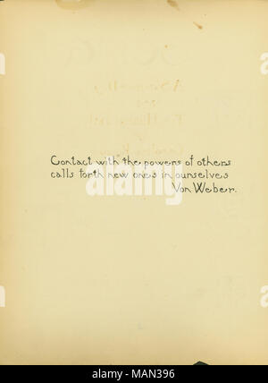 Citation de Von Weber. Titre:Le tour de potier, Volume 1, Numéro 10, page 70, août 1905 . Août 1905. Weber, Carl Maria von, 1786-1826 Banque D'Images