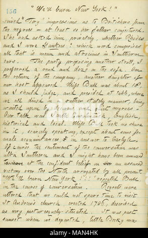 Décrit une visite au Colonel Bull's home. Titre : Thomas Butler Gunn Diaries : Volume 15, page 166, le 13 février 1861 . 13 février 1861. Gunn, Thomas Butler, 1826-1903 Banque D'Images