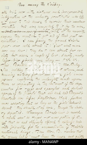 Au sujet d'un scandale à sa pension de famille. Titre : Thomas Butler Gunn Diaries : Volume 18, page 39, Novembre 2, 1861 . 2 novembre 1861. Gunn, Thomas Butler, 1826-1903 Banque D'Images