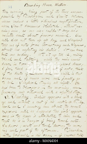 Au sujet d'un scandale à sa pension de famille. Titre : Thomas Butler Gunn Diaries : Volume 18, page 41, Novembre 2, 1861 . 2 novembre 1861. Gunn, Thomas Butler, 1826-1903 Banque D'Images