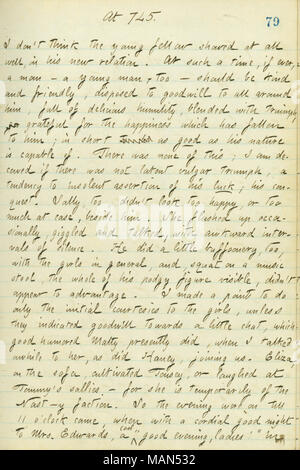 Décrit une soirée passée avec la famille Edwards. Titre : Thomas Butler Gunn Diaries : Volume 16, page 94, Avril 14, 1861 . 14 avril 1861. Gunn, Thomas Butler, 1826-1903 Banque D'Images