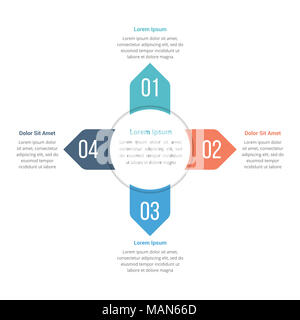 Forums du cercle modèle à quatre éléments, peuvent être utilisés comme des étapes, options, diagramme de processus, eps10 vector illustration Banque D'Images