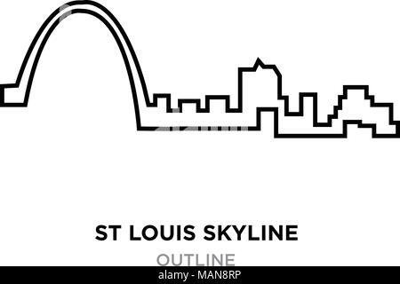 St louis skyline contours sur fond blanc, vector illustration Illustration de Vecteur