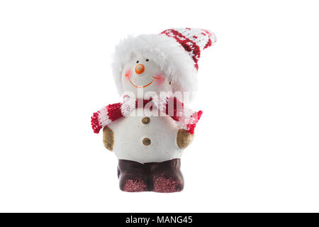 Bonhomme de neige de Noël toy pour la décoration isolé sur fond blanc Banque D'Images