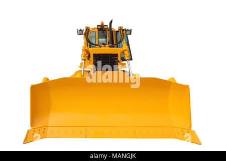 Pelle bulldozer moderne with clipping path isolé sur fond blanc Banque D'Images