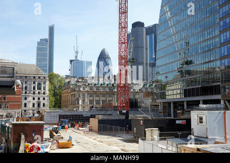 Londres - Mai 2017 : Construction site au coeur de la ville de Londres, London Banque D'Images