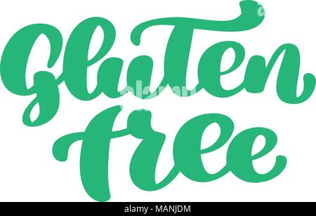 Sans gluten. Lettrage dessiné à la main expression isolé sur fond blanc. Texte d'illustration vectorielle devis calligraphie Illustration de Vecteur
