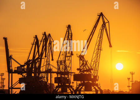 Nréglez au port maritime de grues Banque D'Images
