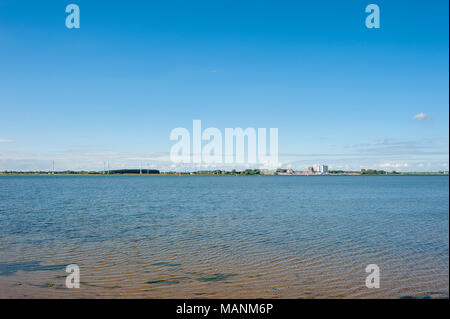 Vue depuis l'Wulfener Hals sur le Burger Binnensee vers Burgstaaken, Wulfen, Fehmarn, mer Baltique, Schleswig-Holstein, Allemagne, Europe Banque D'Images