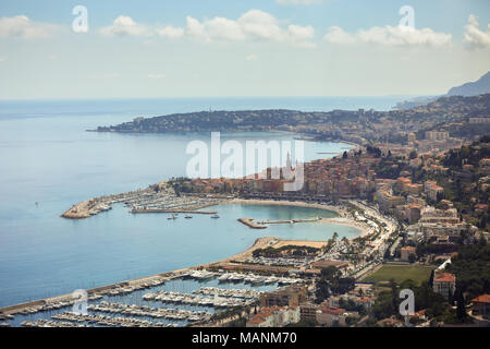 Vue panoramique de la Principauté, Monaco, Cote d'Azur, de l'Europe Banque D'Images