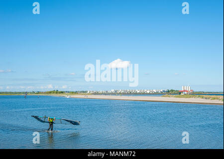 Vue depuis l'Wulfener Hals sur le Burger Binnensee vers Burgtiefe Fehmarn Wulfen,,, mer Baltique, Schleswig-Holstein, Allemagne, Europe Banque D'Images