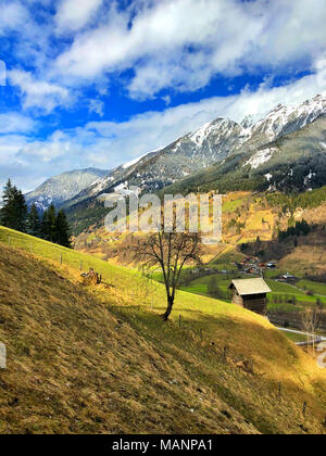 Paysage de printemps entre Bad Gastein Bad Hofgastein et villes. L'Autriche Banque D'Images