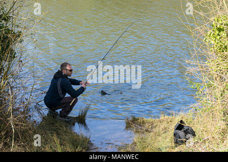 Pêcheur à pêcher au hook Banque D'Images