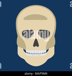 Squelette crâne avant d'ossature. Isolé sur fond blanc. Illustration Vecteur de l'icône. Illustration de Vecteur