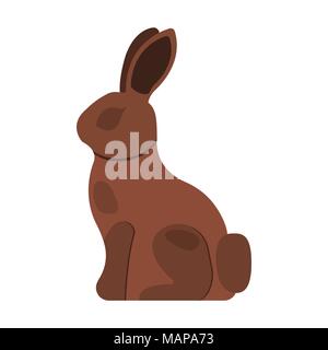 Chocolat de Pâques Bunny icône. Lapin en chocolat sur fond blanc. Style de dessin animé. Vector Illustration. Illustration de Vecteur