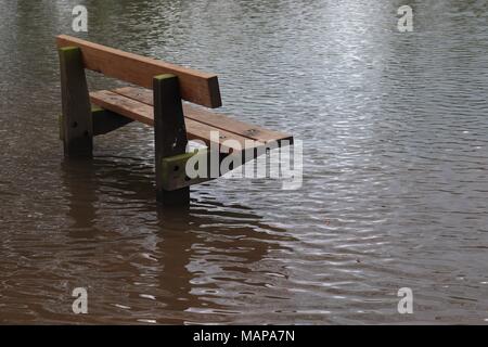 Inondations à Needham Lake, Suffolk UK Banque D'Images