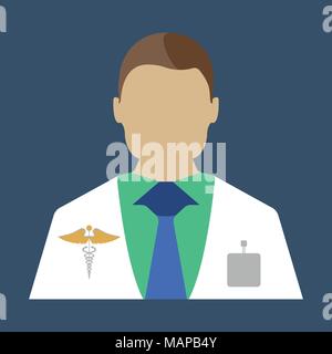 Médecin homme. L'icône de l'objet télévision médicale. Vector Illustration Illustration de Vecteur