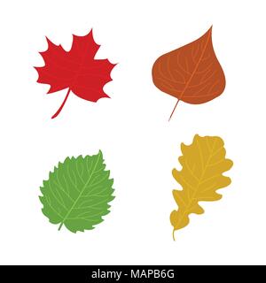 Dessin animé télévision feuilles d'automne sur fond blanc. Vector illustration Illustration de Vecteur