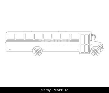 School Bus télévision d'icône et de logo. Contours Vector illustration. Illustration de Vecteur