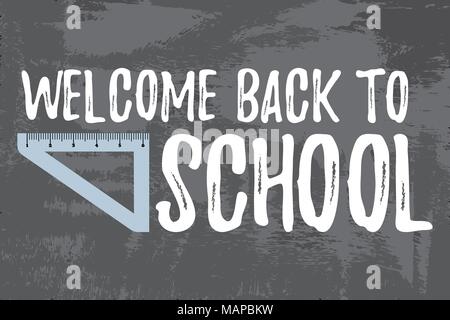 Bienvenue à l'école - Typographic Style Vintage Retour à l'école. Vector illustration. Illustration de Vecteur