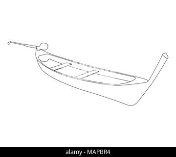 Pirogue télévision d'icône et de signer. Contours Vector Illustration. Illustration de Vecteur