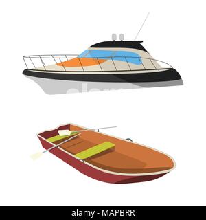 Bateau et train télévision icône. Cartoon Vector Illustration. Illustration de Vecteur