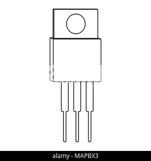 L'icône Contour transistor. Vector illustration. Illustration de Vecteur