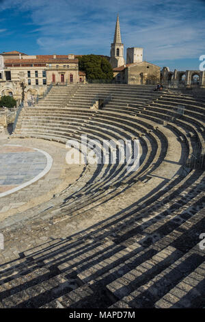 Ancien théâtre romain à Arles, France Banque D'Images