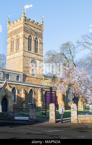 Église St Giles St Giles sur terrasse, Northampton, en Angleterre. Banque D'Images