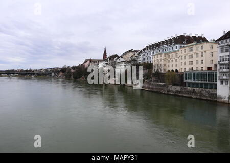 Le grand-Bâle ville, Rhin, Bâle, Suisse Banque D'Images