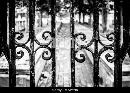 Porte du cimetière au Christ Church Burial Ground Banque D'Images