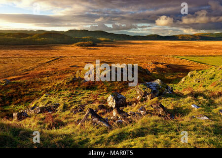 Une vue d'hiver à la Réserve Naturelle de Moine Mhor de Dunadd fort dans les Highlands écossais, Argyll, Scotland, Royaume-Uni, Europe Banque D'Images