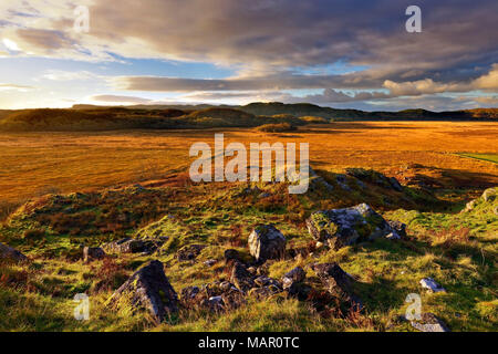 Une vue d'hiver à la Réserve Naturelle de Moine Mhor de Dunadd fort dans les Highlands écossais, Argyll, Scotland, Royaume-Uni, Europe Banque D'Images