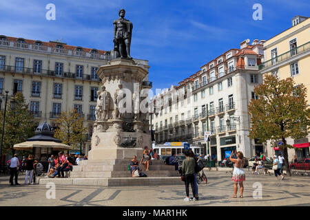 Praca Luis de Camoes, Lisbonne, Portugal, Europe Banque D'Images